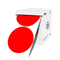 PARLAIM 3-inch red round color-code dot stickers on a roll for inventory labeling, 500 labels per dispenser box.