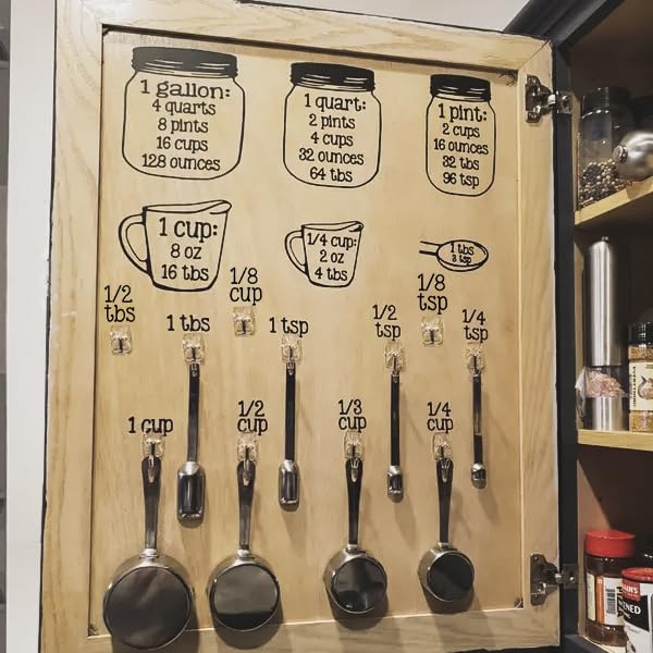Kitchen Measurement Stickers Measuring Decals Cup Labels Vinyl Wall Cabinet