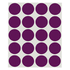 ChromaLabel 1-inch purple round color-coding label stickers, removable, 1000 pack with 20 labels per sheet for organization.