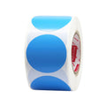 Blue Hcode 1.5-inch round direct thermal color-coding labels with dots, ideal for shipping and address labeling, 500 pieces.