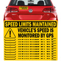 TOTOMO Vehicle Speed Monitored by GPS Safety Sticker, Speed Limits Maintained, 10-Pack, 10" x 3.5" Reflective Warning Decal for Fleet Vehicles, Trucks, Vans & Commercial Vehicles Black Standard [10"x3.5"]