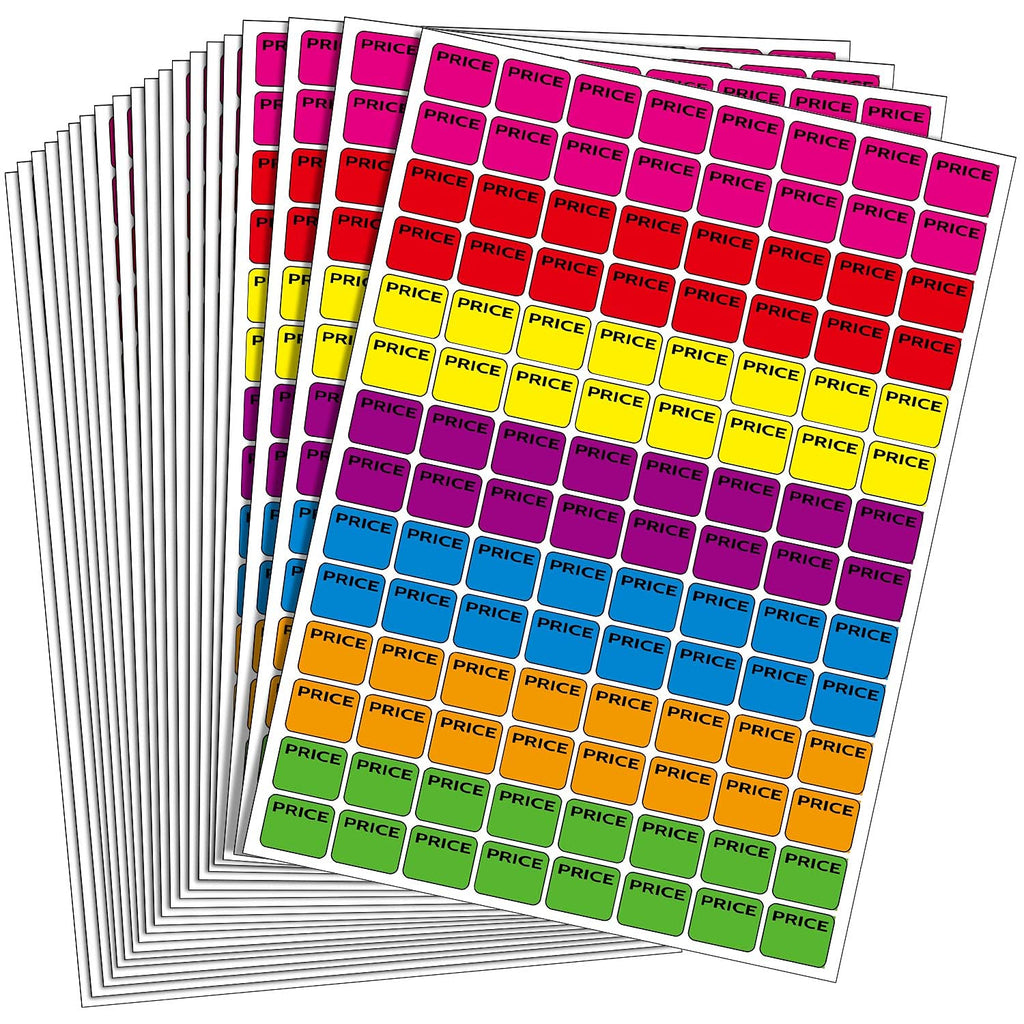 Boao neon-colored preprinted pricing labels with 2240 pieces, ideal for garage sales, yard sales, and sale labels.