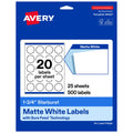 Avery® Matte White Starburst Labels, 1.75", 500 Total 500 labels