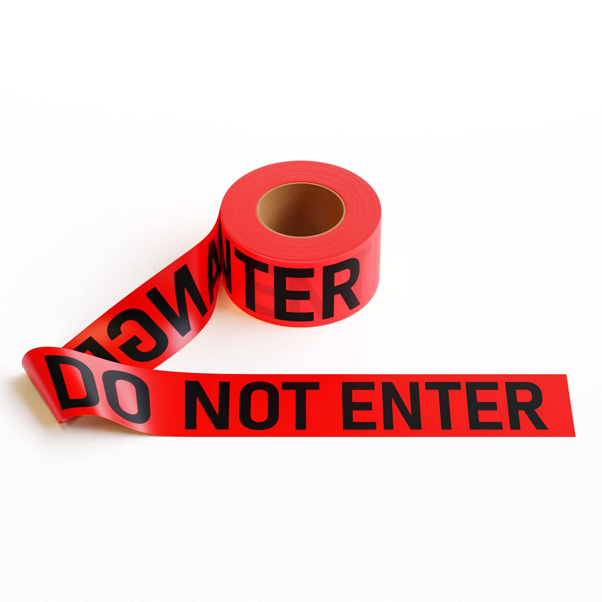 PE Warning Tape, 2.0 mil x 1000 Ft. x 3 Inch, Red Tape with "Danger DO NOT Enter" Black Print - Trafford Industrial Large Red Danger DO NOT Enter