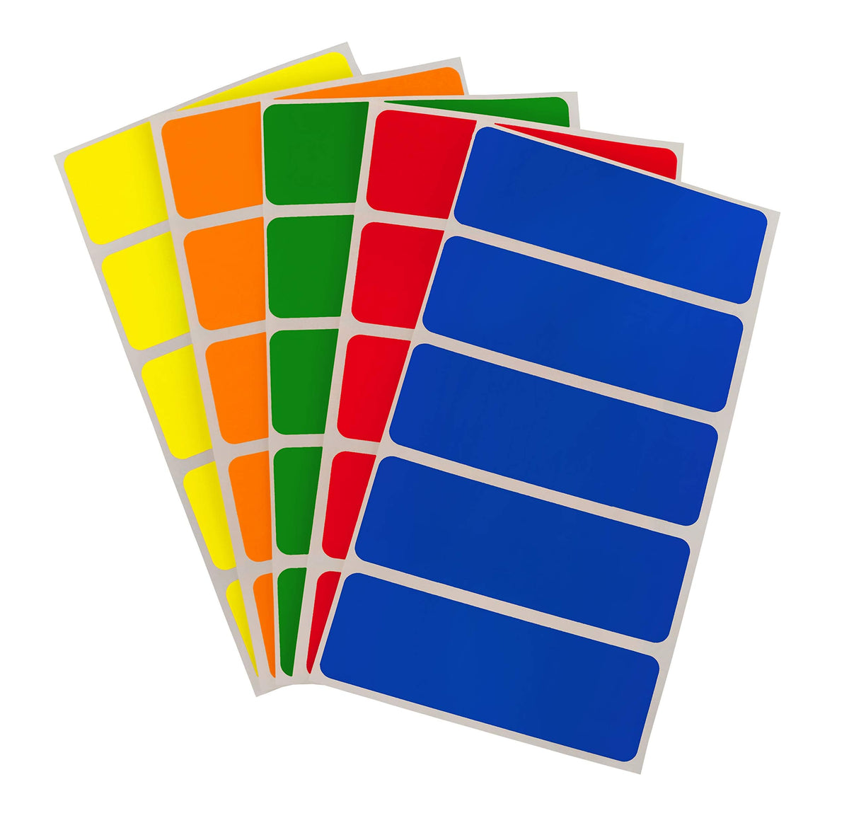 ChromaLabel 1x3 inch removable color code rectangle labels with assorted colors, 150 stickers per pack, ideal for organization.