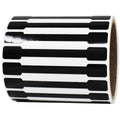 Black blank tamper labels for medication, 0.5 x 4 inches, 500 total labels, produced by , shown on a white background.
