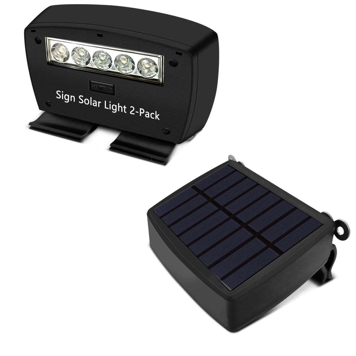 OOSSXX Solar Powerd Deck LED Solar Light Clip-On Yard Security, 2Pack Set of 2