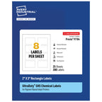 Avery® UltraDuty® GHS Labels, Waterproof, 2 X 3" White Rectangle Labels , 200 Total, Use with Pigment Inkjet Printers 2" X 3" 200 labels