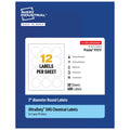 Avery UltraDuty GHS Labels, Waterproof, 2" White Round Labels, 600 Total, Use with Laser Printers 2" 600 labels