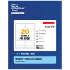 Avery® UltraDuty® GHS Labels, Waterproof, 1 x 4" White Rectangle Labels , 500 Total, Use with Laser Printers 1" X 4" 500 labels