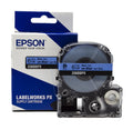 Epson LABELWORKS 206BBPX Label Tape - Black on Blue - 1/4" (6mm), 30ft