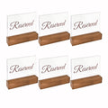 Sparkle Race Reserved Table Signs, 6-Pack Acrylic Reserved Signs for Tables Clear