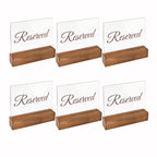 Sparkle Race Reserved Table Signs, 6-Pack Acrylic Reserved Signs for Tables Clear