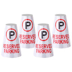 BATTIFE 4 Pack Adhesive Reserved Parking Reflective Traffic Cone Stickers