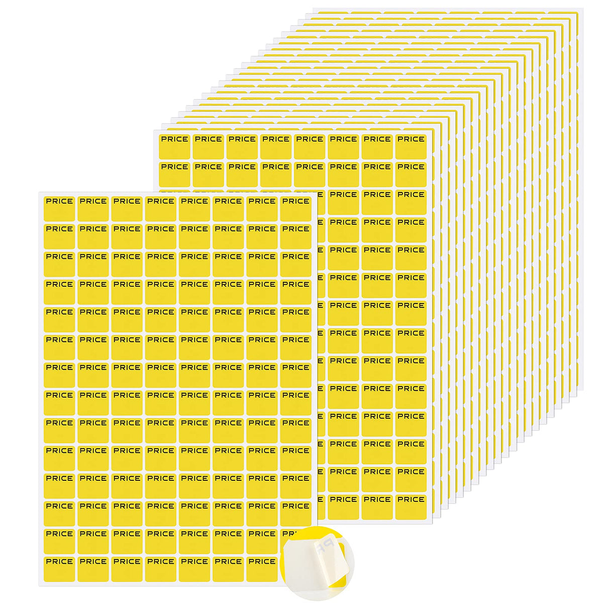 Bright yellow garage sale stickers with preprinted pricing labels, 2464 pieces on 22 sheets, ideal for yard sale pricing by Tiyaogm.