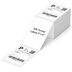 4" x 6" Fanfold Direct Thermal Labels, 500 Per Stack, White Perforated Shipping Labels Compatible with Zebra, Elton Printers(1 Stack) 500 Labels/Stack 1 Stack