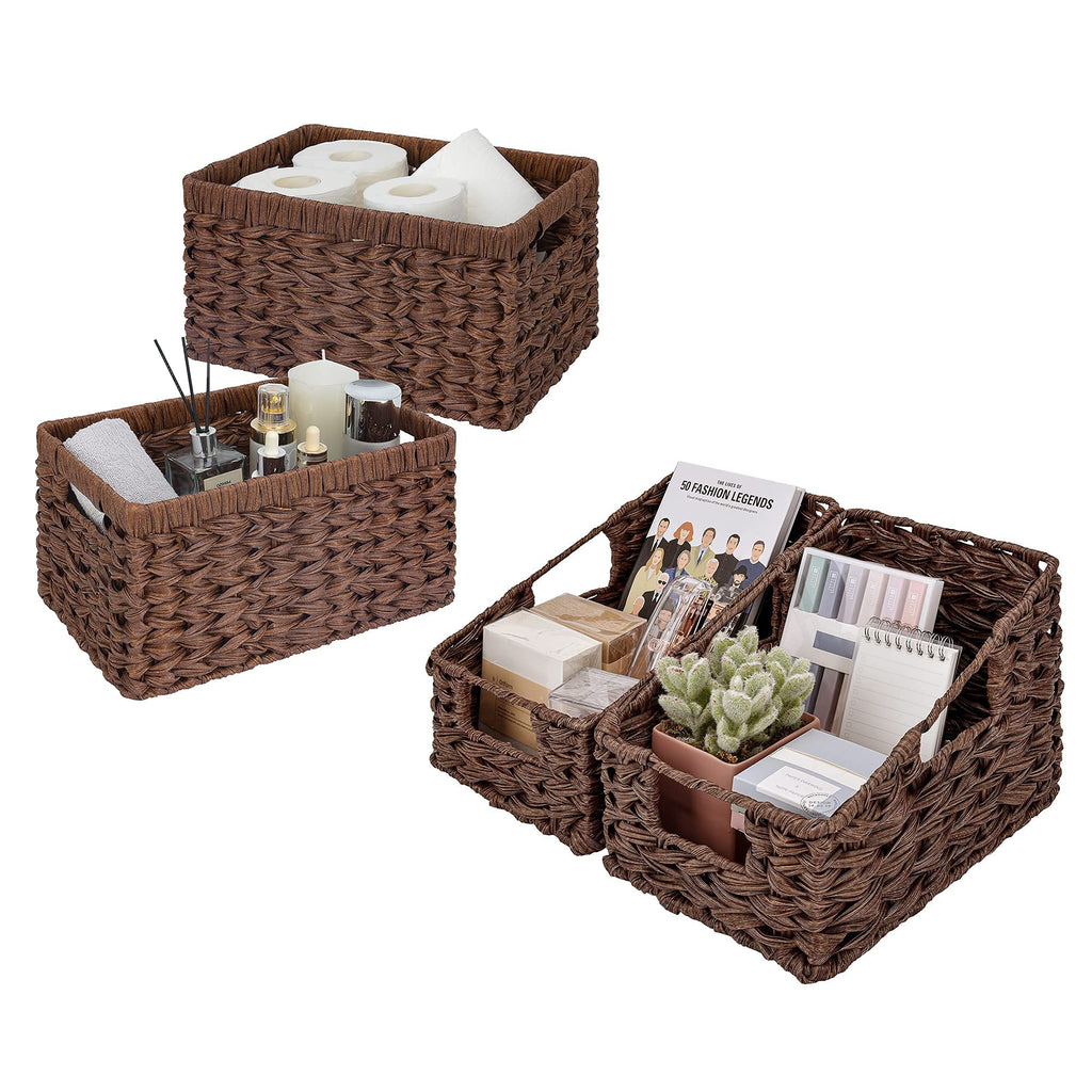 GRANNY SAYS Bundle of 2-Pack Wicker Baskets & 2-Pack Wicker Shelf Baskets