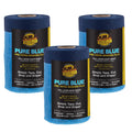 Dura-Gold 22" x 65' Pure Blue Pre-Taped Masking Film, (3 Pack) Painters Plastic Roll (0.4 Mil), Pull Down Drop Sheet, Pre-Taped Plastic Sheeting for Painting Protection on Auto, Walls, Furniture