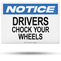 TRADESAFE Chock Your Wheels Sign, Aluminum Notice Sign Drivers Chock Your Wheels