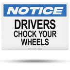TRADESAFE Chock Your Wheels Sign, Aluminum Notice Sign Drivers Chock Your Wheels