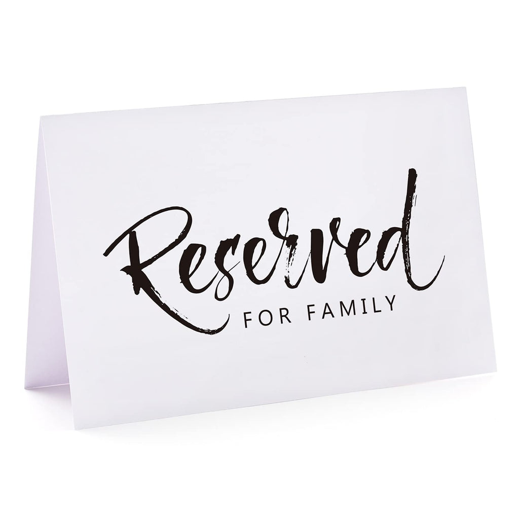 Wedding & Party Reserved Signs - 10 Pack, 4 x 6 Inches