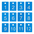 ABS Plastic Rectangle Numbered Tags ID Tags with Hole (1-50, Blue) 1-50