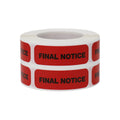 Final Notice Medical Healthcare Labels, 0.5 x 1.5 inch rectangle medication labels by , showing labels on a sheet.