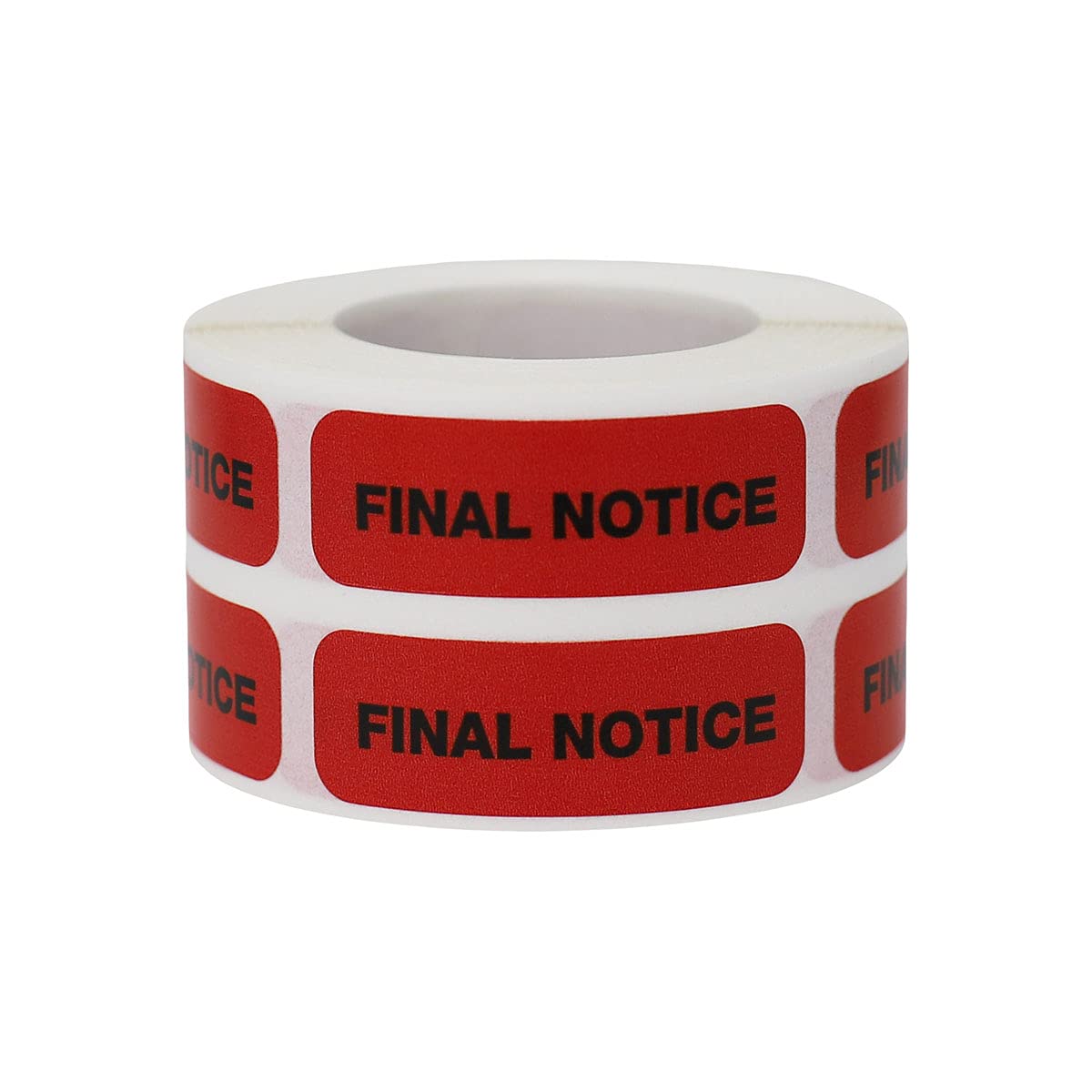 Final Notice Medical Healthcare Labels, 0.5 x 1.5 inch rectangle medication labels by , showing labels on a sheet.