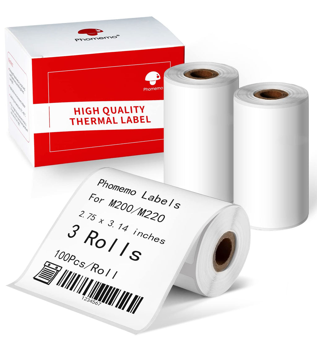 Phomemo Compatible Thermal Labels 2.75” x 3.14" 2.75'' x 3.14'' 3 Roll