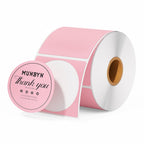 MUNBYN Thermal Label 2 Inch Pink Circle for Logo Design, 750 Sheets/1 Roll 2inch 1