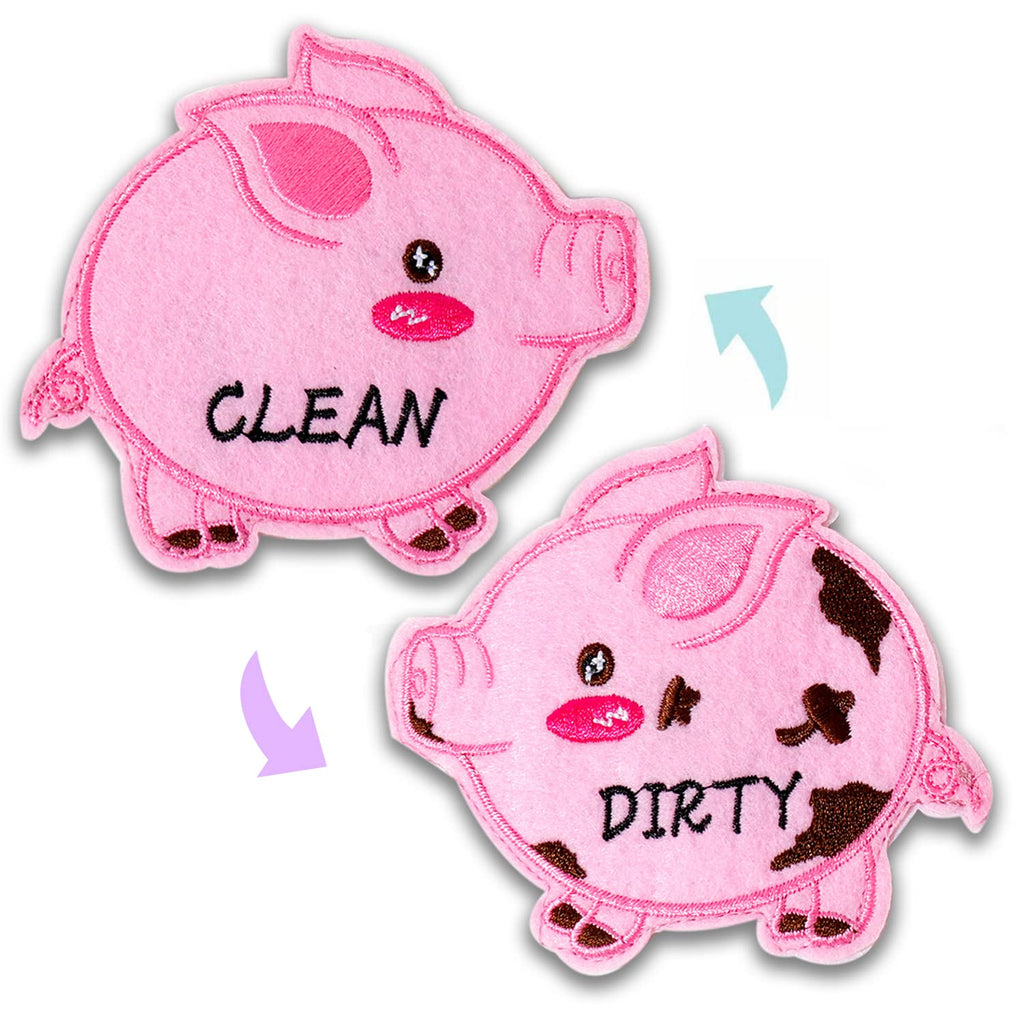 Clean Dirty Magnet for Dishwasher Oxepleus Funny Handmade Felt Piggy