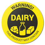 Dairy Allergen Label Stickers, 1.5 inch Circle, 900 Labels Contains: Milk