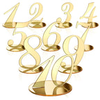 Yalikop 10 Pcs Wedding Table Numbers with Holder 1-10 Mirror, Gold