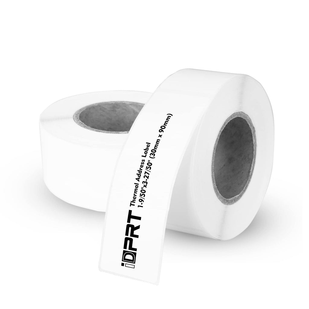 iDPRT thermal address labels, 30mm x 90mm, 2 rolls of 300 barcode mailing labels for thermal printers like Zebra and DYMO