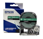 Epson LABELWORKS 224WGPX Label Tape - White on Green - 1" (24mm), 30ft