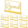 Yalikop 6 Pcs Acrylic Reserved Table Signs for Wedding Events, Gold