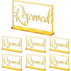Yalikop 6 Pcs Acrylic Reserved Table Signs for Wedding Events, Gold