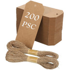 Gersoniel 200 Pcs Kraft Paper Gift Price Name Tags with Strings 4.7"x2.4"