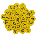 Plastic Number Tags Engraved Numbered Tags Without Hole (101-200, Yellow) 101-200