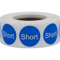 Color-coding Short Round Clothing Size Labels , 0.75 inch stickers for clothing size identification, 500 total.