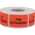 Color-coding veterinary euthanasia labels, 1x1.5 inch stickers, set of 500, featuring bright colors for easy identification.