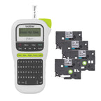 Brother P-Touch, PTH110BP, Easy Portable Label Maker Bundle (4 Label Tapes Included), White, Small New PTH110 Bundle 8" x 4.3" x 2.2"