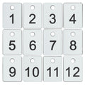 Plastic Numbered Tags Rectangle Key Number Tags Number Disc with Hole (1-100, White) 1-100