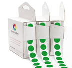ChromaLabel green permanent adhesive color-coding labels, 0.50 inch dots, 3 pack with 1000 stickers per dispenser box.