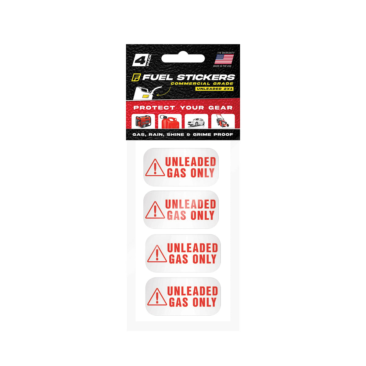 Unleaded Sticker, Unleaded Fuel Only Sticker for Fuel Cans and Outdoor Power Equipment - Weather Proof, Extreme Stick, Commercial Grade Fuel Labels by Fuel Stickers - USA Made (2x1 inch), 20 Labels 20-Pack