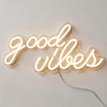 DECANIT Good Vibes Neon Sign Warm White, USB Powered LED Wall Decor
