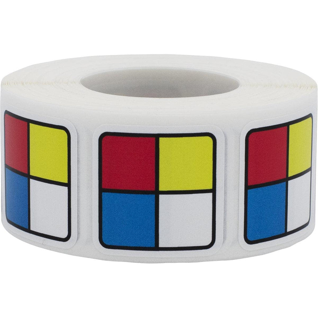 Square NFPA mini labels, 1-inch size, in a roll, designed for safety hoists, by 