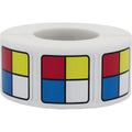 Square NFPA mini labels, 1-inch size, in a roll, designed for safety hoists, by 