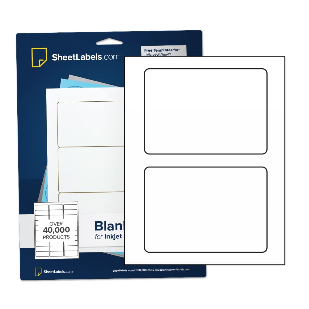 6.5" x 4.5" Standard White Uncoated Labels, Laser or Inkjet Printable, 500 Labels 250 Sheets