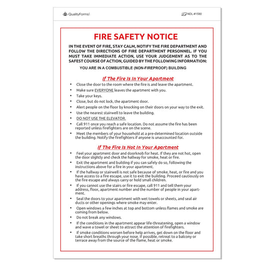 NextDayLabels - 6" x 9" Emergency Preparedness Fire Safety Notice White Vinyl Waterproof Self-Adhesive Label, Required by FDNY and NYC HPD, Pack of 10 Stickers